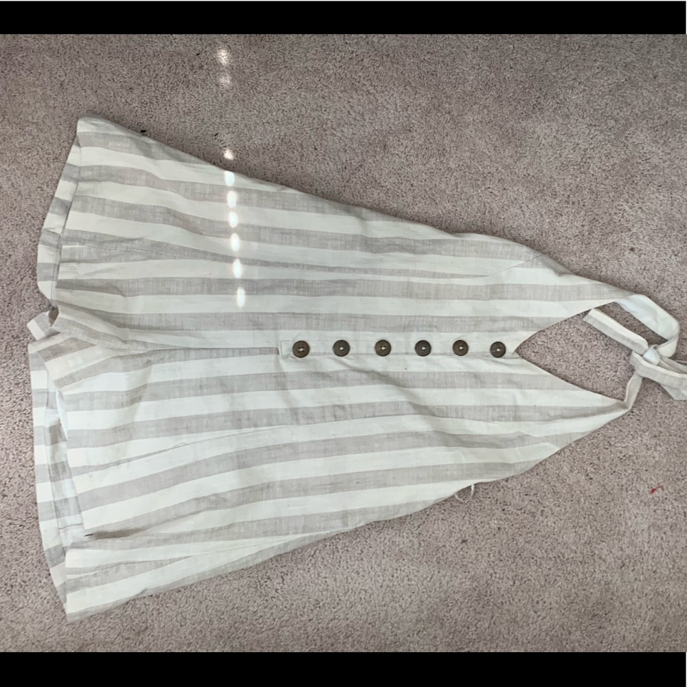 Backless casual linen romper
